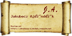 Jakubecz Ajándék névjegykártya